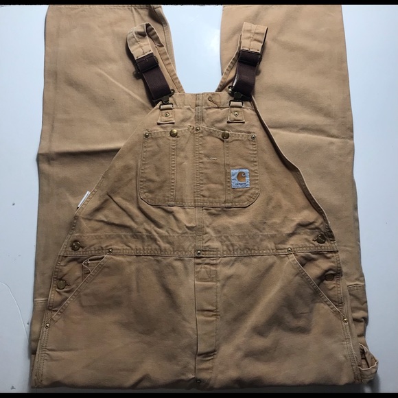 Vintage 90s Carhartt Double Knee Overalls Bib Work Dungaree Size 44 44x30 - Picture 4 of 11